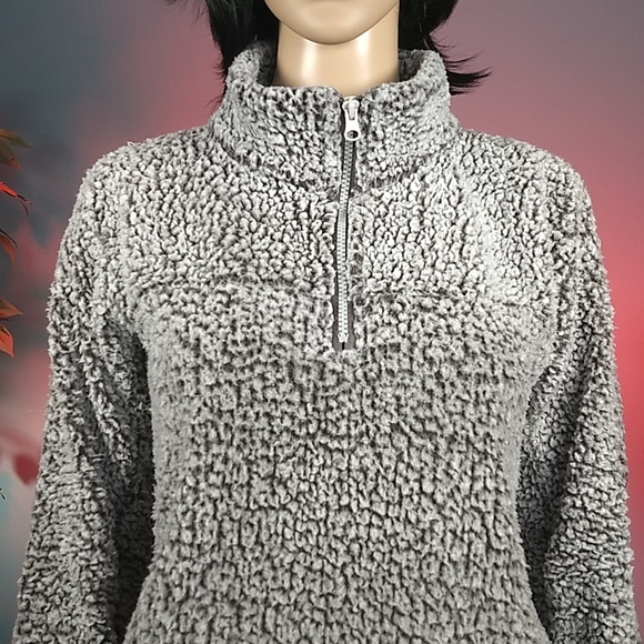 Cool Attitude Sherpa Quarter Zip LS top - Picture 6 of 13